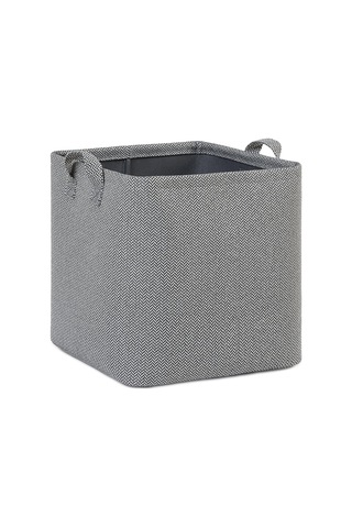 Antrasit Renk Dokulu Kumaş Sepet 30 X 30 X 30 Cm