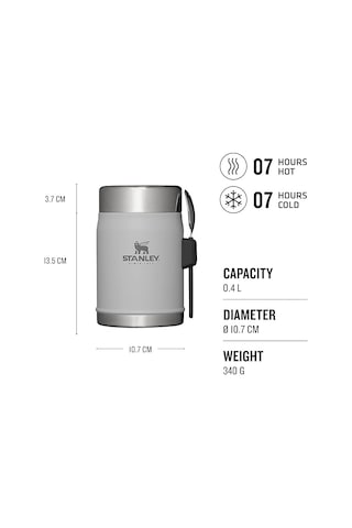 Stanley Classic Legendary Yemek Termosu Kaşıklı 0,4 L Gri Gri