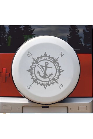 Pusula Ve Çapa Sticker - Araba Oto Motosiklet Karavan Cam Sticker - 00318 60x60 Cm