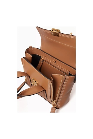 3.1 Phillip Lim Mini Pashli Camel Çanta Düz Deri, Altın Aksamlı, Ikonik Ve Şık Tasarım El Çantası Açık Kahve 15 Kahverengi