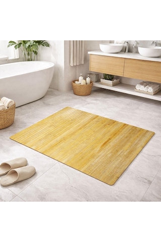 Paçi Eko Bath Serisi: Doğal Bambu Banyo Paspası 50x120 Cm Bej