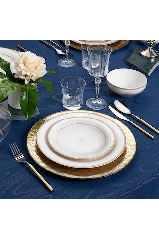Jumbo Lineda Gold 55 Parça 12 Kişilik Yemek Takımı Altın