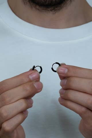 Ince Düz Unisex Halka Erkek Çelik Küpe Çifti 2 Renk 3 MM Mse8 Beyaz