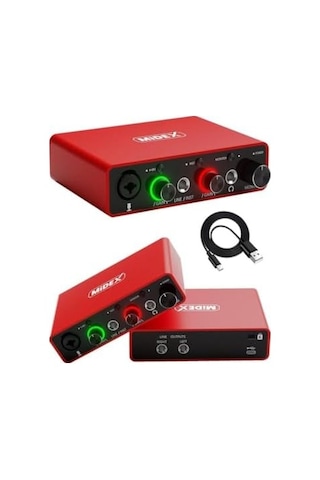 Glx-700rd Üst Segment Usb Stüdyo Ses Kartı 2 Giriş 2 Çıkış 24bit/192khz