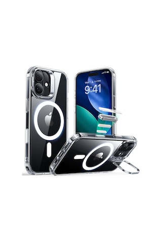Esr Apple Uyumlu iPhone 17 Classic Hybrid Magsafe Standlı Kılıf - Kamera Kontrol Buton - Şeffaf Şeffaf