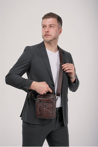 Ççs 31620 Hakiki Deri Askılı Çanta Kahve