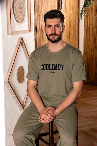 Nisanca Yazlık Kısa Kol %100 Pamuk Erkek Pijama Takımı Yesil