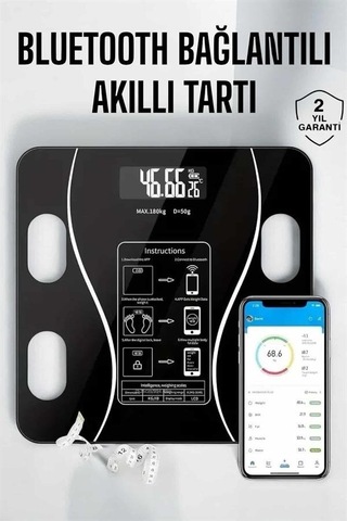 Northcity Akıllı Bluetooth Tartı - Vücut Yağ Ölçümü, Bmr Ve Bmı Analizi