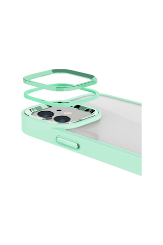 Buff Apple Uyumlu iPhone 11 New Air Bumper Kılıf Açık Yeşil