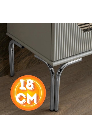 18 Cm Metal Magnolia Koltuk Ayağı Mobilya Ayağı Ünite Ayağı Konsol Ayağı Puf Berjer Ayağı Krom