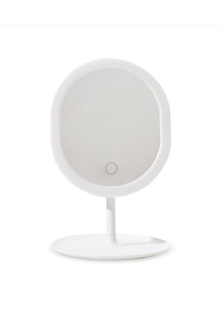 Eklips 3 Renk Led'li Taşınabilir Şarjlı Işıklı Oval Makyaj Aynası Beyaz