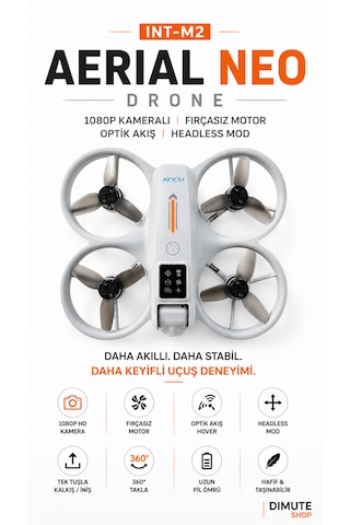 Int-m2 Aerial Neo Drone 1080p Kameralı Fırçasız Motor Optik Akış Headless Mod
