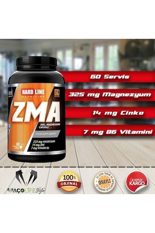 Hardline ZMA Magnezyum Çinko Vitamin B6 180 Kapsül