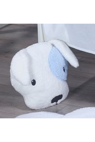 Lüx Sevimli Köpek Figürlü Welsoft Battaniye + Yastık Açık Mavi