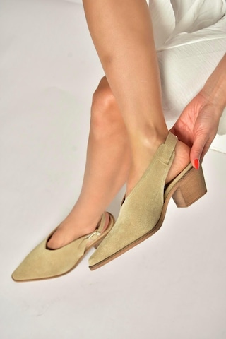 Fox Shoes Y654300202 Bej Hakiki Deri Süet Alçak Topuklu Western Ayakkabı Bej