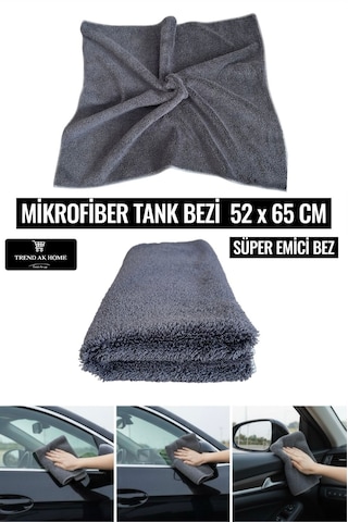 Mikrofiber Tank Bezi Süper Emici Bez 52x65 Cm Antrasit