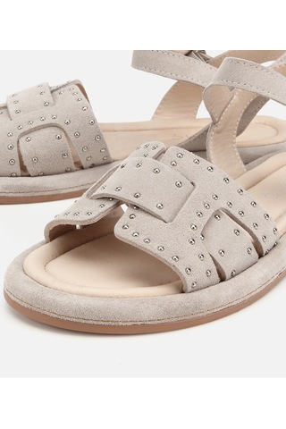 Hotiç Kadın Süet Deri Bej Yumuşak Dokulu Comfort Düz Sandalet 01sah328090a310 01sah328090a310