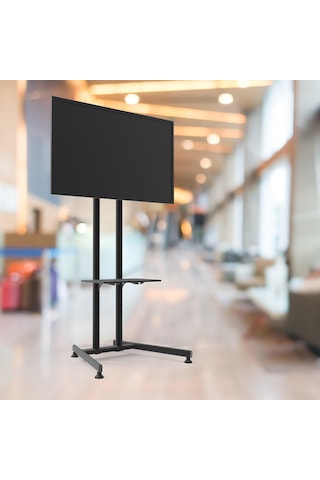 Alpın Tv/fuar Standı Bilgisayar Askı Aparatlı Sabit Ayaklı Metal Tv Ünitesi 40 İnç 75 İnç