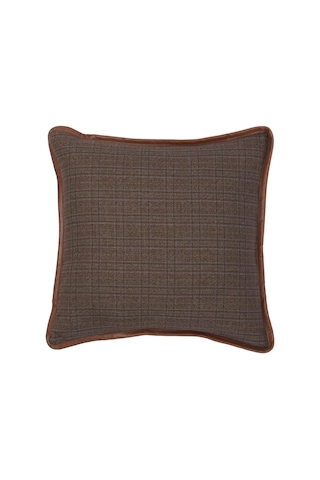 Yargıcı Deri Detaylı Kare Yastık 50x50 Cm 26knht1025n St