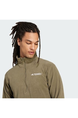About Blank 1/2 Zip Fleece Üst, Konforlu Ve Şık Tasarım İle Dış Mekan Aktiviteleri İçin Acı Kahverengi
