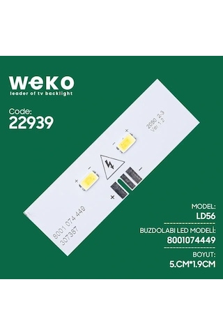 Buzdolabı İç Aydınlatma Ledi Ld56 8001 074 449 307387 2 Çipli Beyaz