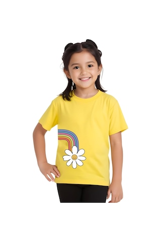Fyk Kids Kız Çocuk 3'lü - Papatya-girls Baskılı Tişört Çok Renkli
