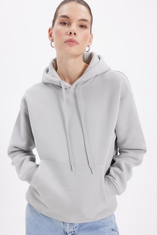Tudors Kadın Oversize Geniş Kesim Pamuklu Yumuşak Dokulu İçi Polarlı Basic Krem Kapüşonlu Sweatshirt-42090 Krem