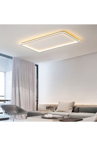 Antrasit 90x60cm 3 Işık Rengi Dikdörtgen Led Tavan Lambası,avize,modern Aydınlatma,dekoratif Işık Antrasit