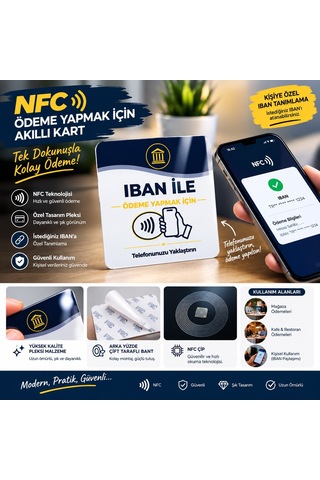 Premium Nfc Pleksi Kart Telefonla Temassız Banka Bilgisi Görüntüleme Banka Bilgi Kartı