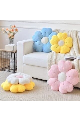 Trendooze Yumuşak Papatya Yastığı 11.81 İnç Beyaz, Sunshine022 Yatak Kanesi İçin Dekoratif Beyaz Beyaz