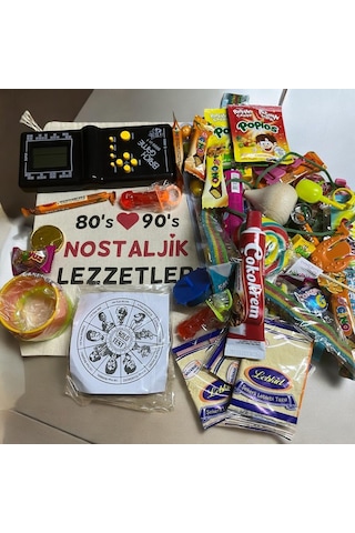 Kese Siyah Tetrisli Nostaljik Hediye Paketi 80'ler 90'lar