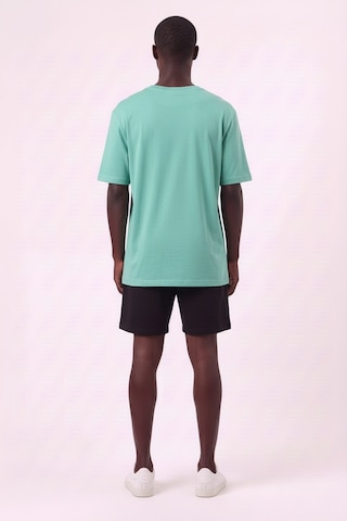 Lixa Air Jordan Orta Logo Su Yeşili Oversize Erkek T-shirt 142720 SİYAH