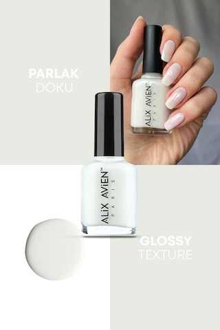 Alix Avien İnci Beyaz Oje 03 Yüksek Pigmentli Uzun Süreli Kalıcılık Hızlı Kuruma Nail Lacquer 03
