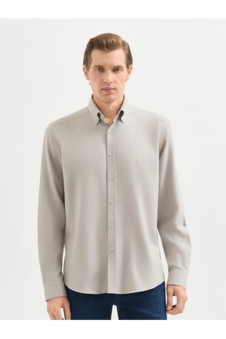 Karaca Erkek Slım Fıt Gömlek-bej 11.25w.04.013 Bej