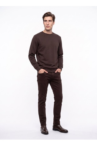 Mustang Kahverengi Erkek Basic Nakışlı Sweatshirt M6wm-swt1590 Kahve