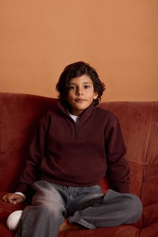 Defacto Erkek Çocuk Yarım Fermuarlı İçi Yumuşak Tüylü Sweatshirt G5547a825cwbr230 Bordo-br230