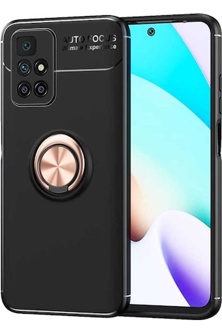 Xiaomi Redmi Note 10 Pro Kılıf Zore Ravel Silikon Kapak Siyah-Rose Gold