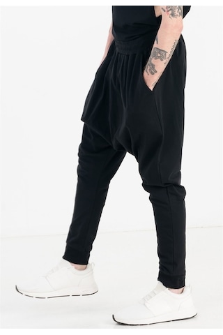 Jahr Marc Siyah Slim Fit Yanları Cepli Erkek Şalvar Eşofman Altı Siyah