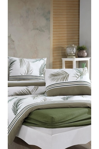 Elart Nevresim Takımı Ranfors Tek Kişilik 3 Parça Helen Yeşil