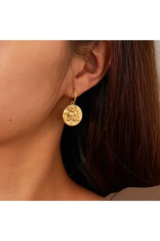 Sones Opk Ge915 1 Çift Paslanmaz Çelik Gül Şekilli Küpe