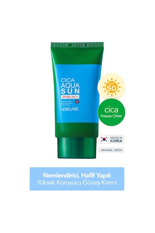 Lebelage Nemlendirici, Hassas ve Hafif Yapılı Kore Güneş Kremi Lebelage Cica Aqua Sun SPF50+ PA+++ 30ml