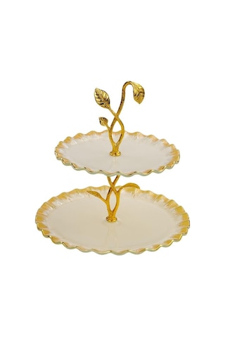 Glore Latte Altın Yaldızlı Cam Kurabiyelik 26089