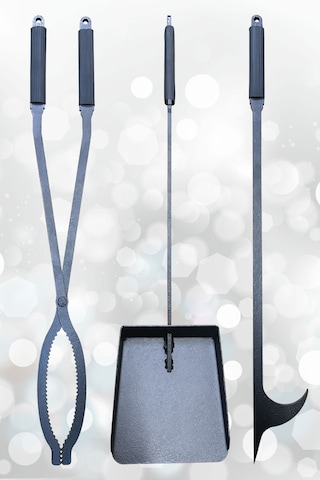 Şömine Seti Kürek Maşa Ateş Demiri Takımı Soba Şömine Aksesuar Set