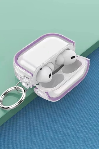 Movenchy Apple Airpods Uyumlu  Pro 2 2.nesil Shiny Şeffaf Kılıf - Pembe Belirtilmemiş