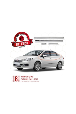 intakrom Fiat Linea Krom Cam Çıtası 8 Parça 2012 ve Üzeri