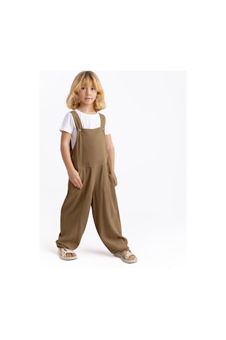 Cigit Bol Paça Keten Salopet 2-7 Yaş Caramel Caramel