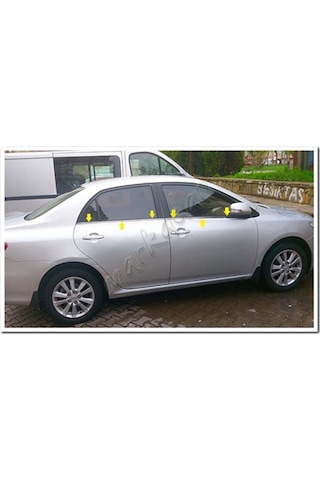Markadan Toyota Uyumlu Corolla Krom Cam Çıtası 2007-2012 4 Parça Paslanm