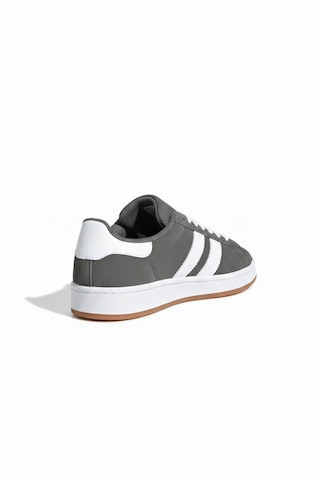 Tarzbu İki Çizgili Füme Erkek Günlük Sneaker Ayakkabı, Kauçuk Taban, 3 Cm Topuk, Standart Kalıp Tarz0235 Füme