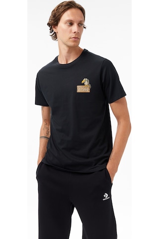 Converse Baskılı Erkek Siyah T-shirtcvm53t04