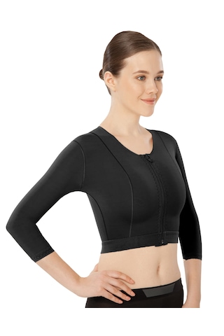 Variteks 230 Fermuarlı Göğüs - Kol - Sırt Liposuction Korse Siyah